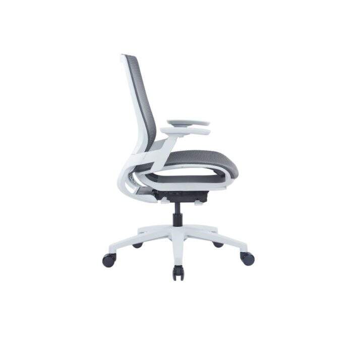 Darts White Frame Mid Back Mesh Chair - Desk Craft office Furniture in Dubai