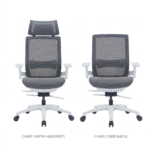 Darts White Full an mid back Frame Grey Mesh Chair