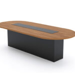 Xen Rectangular Base Meeting Table - wood and dark Grey- Desk-craft office furniture Dubai UAE