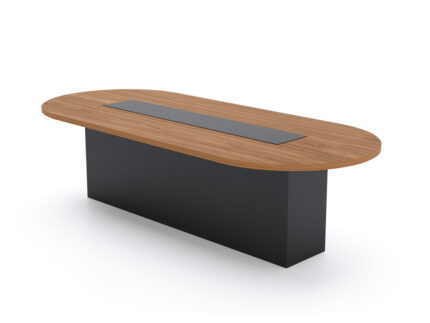 Xen Rectangular Base Meeting Table - wood and dark Grey- Desk-craft office furniture Dubai UAE