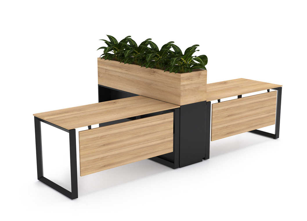 Avan Workstation Cluster of 2 with Planter Box White Side Planter Cabinet - Desk-Craft Office Furniture Dubai UAE Avan Workstation Cluster of 2 with Planter Box White Side Planter Cabinet - Desk-Craft Office Furniture Dubai UAE