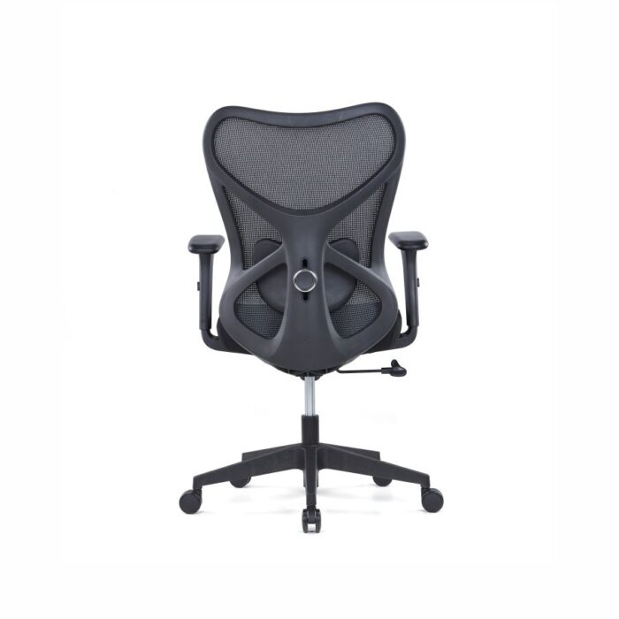 PHANTOM Black Mid-Back Mesh Chair by Desk Craft