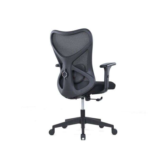 PHANTOM Black Mid-Back Mesh Chair by Desk Craft