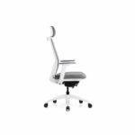 VIX-a White Frame Grey Mesh Ergonomic Chair - Image 3