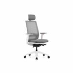 VIX-a White Frame Grey Mesh Chair - Desk Craft Office Furniture Dubai