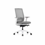 VIX-b White Frame Grey Mesh Ergonomic Chair - Desk Craft Office Furniture Dubai