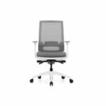 VIX-b White Frame Grey Mesh Ergonomic Chair - Desk Craft Office Furniture Dubai