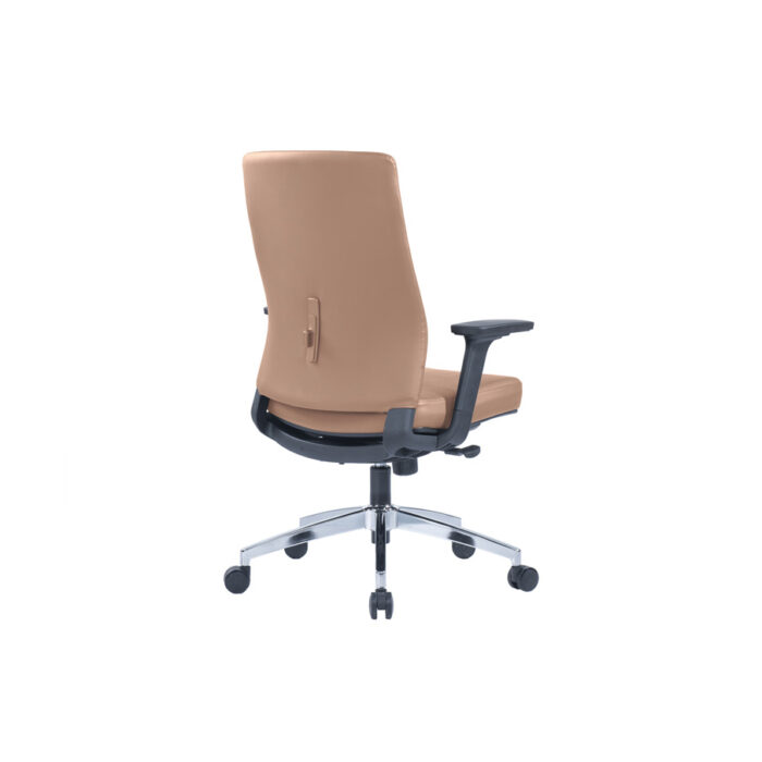 CHARLTON BROWN Mid Back Ergonomic Leather Chair - Desk Craft Office Furniture in Dubai
