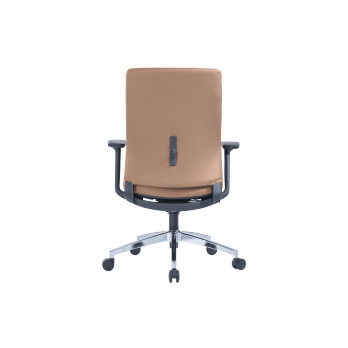 CHARLTON BROWN Mid Back Ergonomic Leather Chair - Desk Craft Office Furniture in Dubai