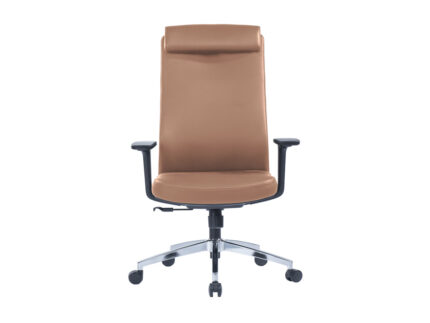 CHARLTON Brown Full Back Ergonomic Leather Chair - Desk Craft Office Furniture in Dubai