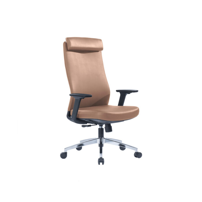CHARLTON Brown Full Back Ergonomic Leather Chair - Desk Craft Office Furniture in Dubai