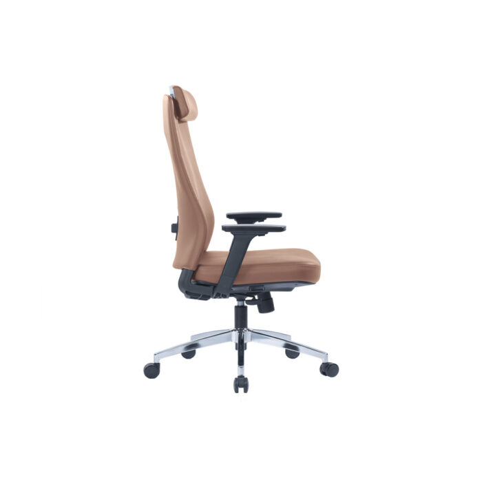CHARLTON Brown Full Back Ergonomic Leather Chair - Desk Craft Office Furniture in Dubai