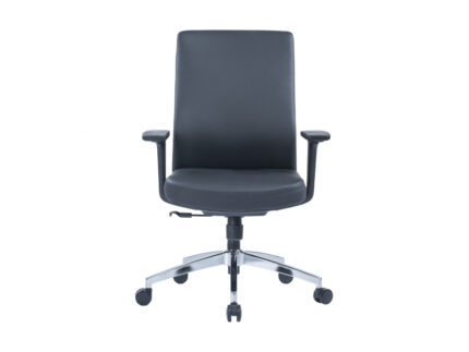 CHARLTON Mid Back Ergonomic Leather Chair - Desk Craft Office Furniture in Dubai