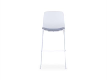 EMS-005C- Turner High White Bar Stool - Desk Craft Lounge Office Furniture in Dubai