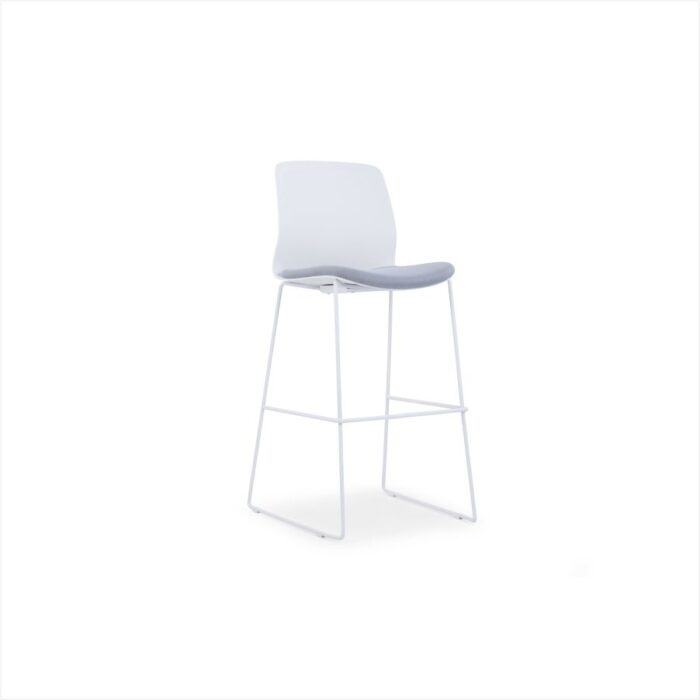 EMS-005C- Turner High White Bar Stool - Desk Craft Lounge Office Furniture in Dubai