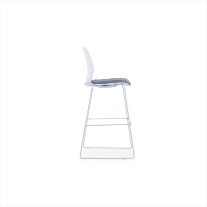 EMS-005C- Turner High White Bar Stool - Desk Craft Lounge Office Furniture in Dubai