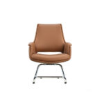 MERINO BROWN Visitor Leather Chair - Desk Craft Office Furniture in Dubai