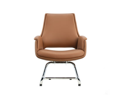 MERINO BROWN Visitor Leather Chair - Desk Craft Office Furniture in Dubai