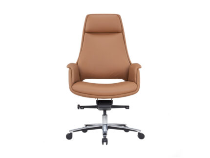 MERINO Brown High Back Leather Chair - Desk Craft Office Furniture in Dubai