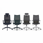 WORKON Full & Mid-Back Black & White Frame Mesh Chair