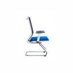 WORKON White Frame Blue Fabric Mesh Visitor Chair - Desk Craft waiting area office chairs in Dubai