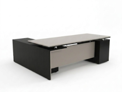 Elite L-Shaped Executive Office Desk – Modern Dual-Tone Workstation with Integrated Storage