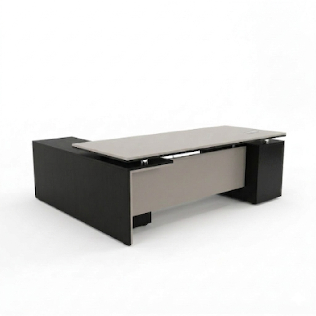 Elite L-Shaped Executive Office Desk – Modern Dual-Tone Workstation with Integrated Storage Elite L-Shaped Executive Office Desk – Modern Dual-Tone Workstation with Integrated Storage
