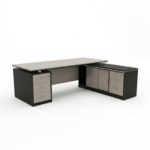 Elite L-Shaped Executive Office Desk – Modern Dual-Tone Workstation with Integrated Storage