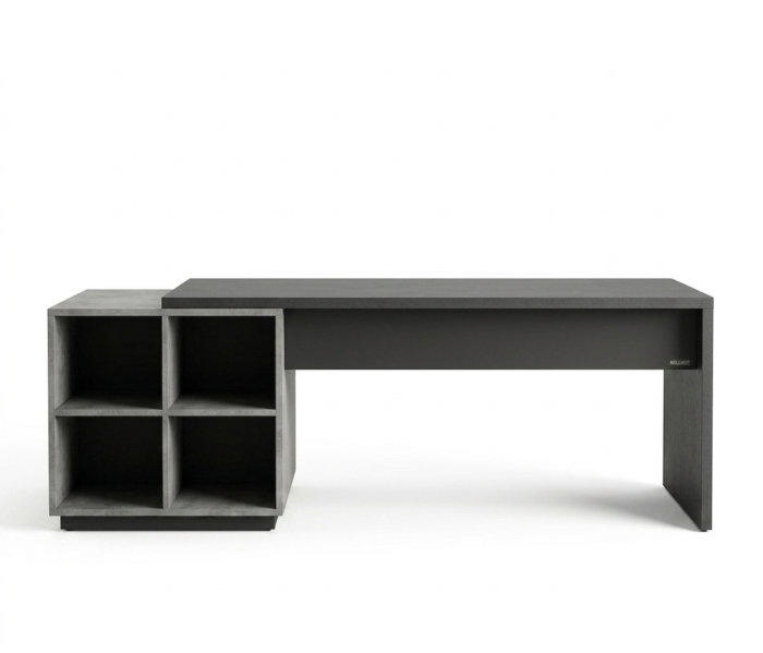 Industrial concrete texture executive desk by Desk-Craft