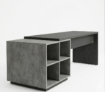 Industrial concrete texture executive desk by Desk-Craft