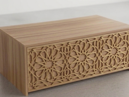 ArtisanHaven Geometric Lattice Coffee Table