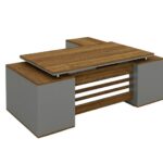 Ash L-Shaped Executive Desk with Architectural Floating Top