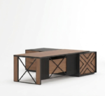 Aura Modern Industrial L-Shaped Executive Desk