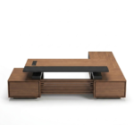 Aviva Executive L-Shaped Office Desk – Modern Minimalist Workspace with Integrated Storage & Sleek Wooden Finish