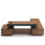Aviva Executive L-Shaped Office Desk – Modern Minimalist Workspace with Integrated Storage & Sleek Wooden Finish
