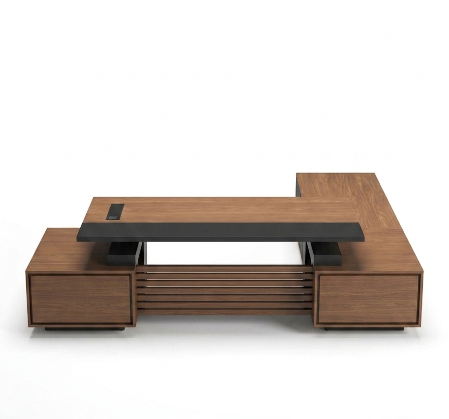 Executive L-Shaped Office Desk – Modern Minimalist Workspace with Integrated Storage & Sleek Wooden Finish Aviva Executive L-Shaped Office Desk – Modern Minimalist Workspace with Integrated Storage & Sleek Wooden Finish