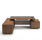 Executive L-Shaped Office Desk – Modern Minimalist Workspace with Integrated Storage & Sleek Wooden Finish