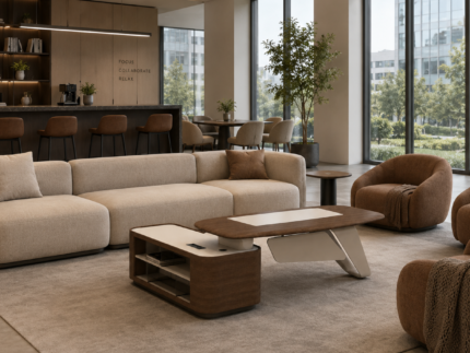 Aviva Modern Executive Coffee Table with Storage Cabinet