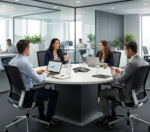 DuroFlex Modern Minimalist Round Meeting Table – Perfect for Collaborative Office Spaces