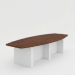 DuroFlex Walnut Boat-Shaped Executive Conference Table