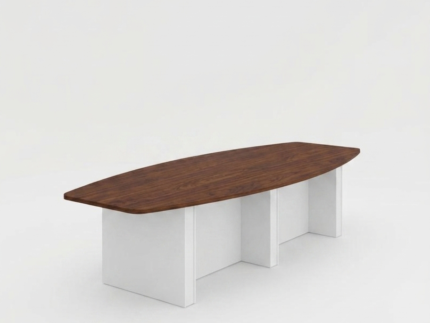 DuroFlex Walnut Boat-Shaped Executive Conference Table