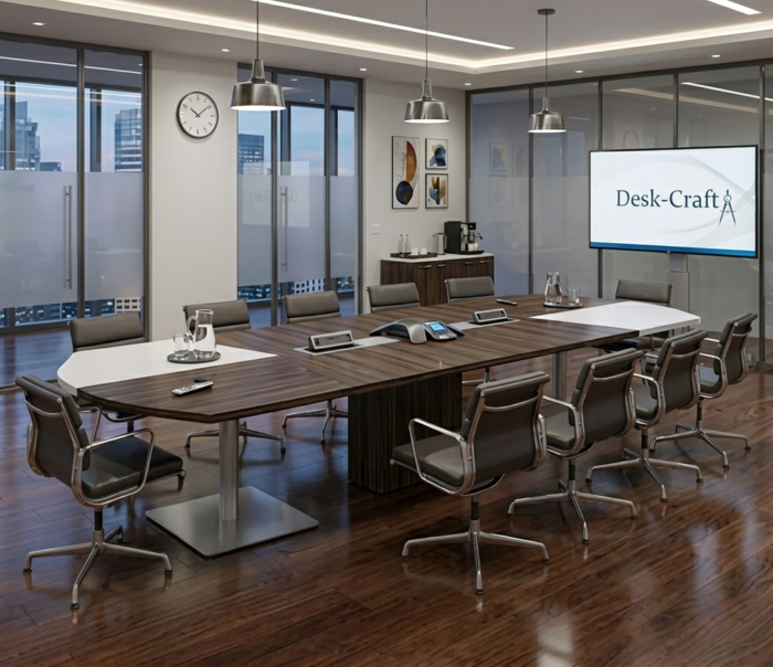 LuxPremium Modular Wooden Conference Table for Office