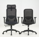 Omni Premium Orthopedic Office Chair – High-Back with Adjustable Headrest & Mid-Back Desk Chair Options, Full Mesh Backrest, 3D Lumbar Support, Multi-Functional Armrests, Heavy-Duty Nylon Wheels (Black)
