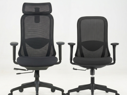 Omni Premium Orthopedic Office Chair – High-Back with Adjustable Headrest & Mid-Back Desk Chair Options, Full Mesh Backrest, 3D Lumbar Support, Multi-Functional Armrests, Heavy-Duty Nylon Wheels (Black)