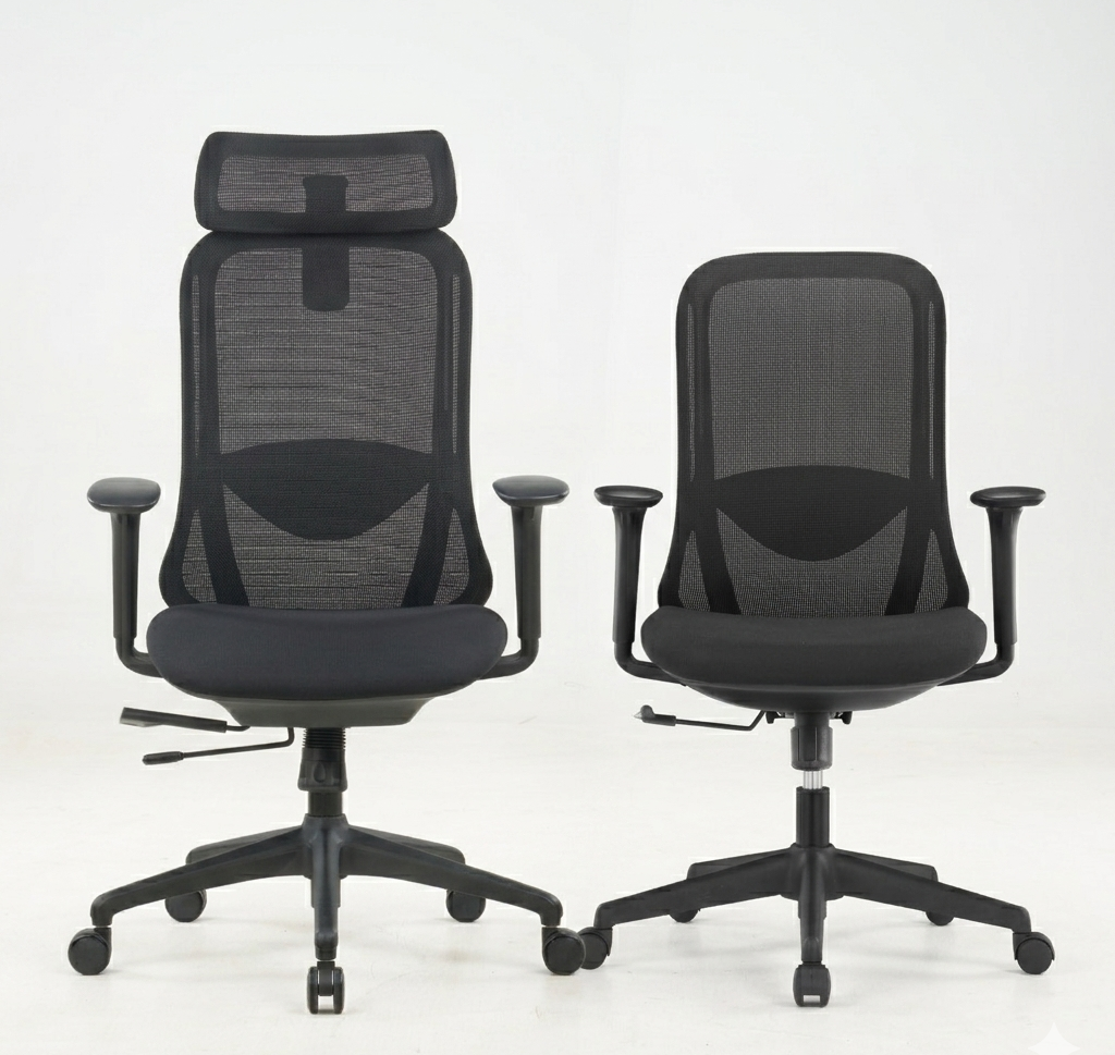 Omni Premium Orthopedic Office Chair – High-Back with Adjustable Headrest & Mid-Back Desk Chair Options, Full Mesh Backrest, 3D Lumbar Support, Multi-Functional Armrests, Heavy-Duty Nylon Wheels (Black) Omni Premium Orthopedic Office Chair – High-Back with Adjustable Headrest & Mid-Back Desk Chair Options, Full Mesh Backrest, 3D Lumbar Support, Multi-Functional Armrests, Heavy-Duty Nylon Wheels (Black)