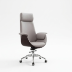 Tiffani Executive Office Chair – Premium Ergonomic Task Chair with Chrome Base and Wood-Accent Frame