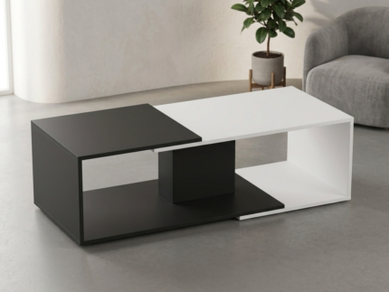 Vanguard Desk-Craft Modern Dual-Tone Geometric Coffee Table