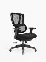 Vertex Ergonomics Premium Orthopedic Office Chair – High-Back with Adjustable Headrest & Mid-Back Desk Chair Options, Full Mesh Backrest, 3D Lumbar Support, Multi-Functional Armrests, Heavy-Duty Nylon Wheels (Black)