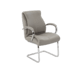 Edge Visitor Chair Chrome Padded Arms Chrome Cantilever Base Grey