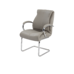 Edge Visitor Chair Chrome Padded Arms Chrome Cantilever Base Grey